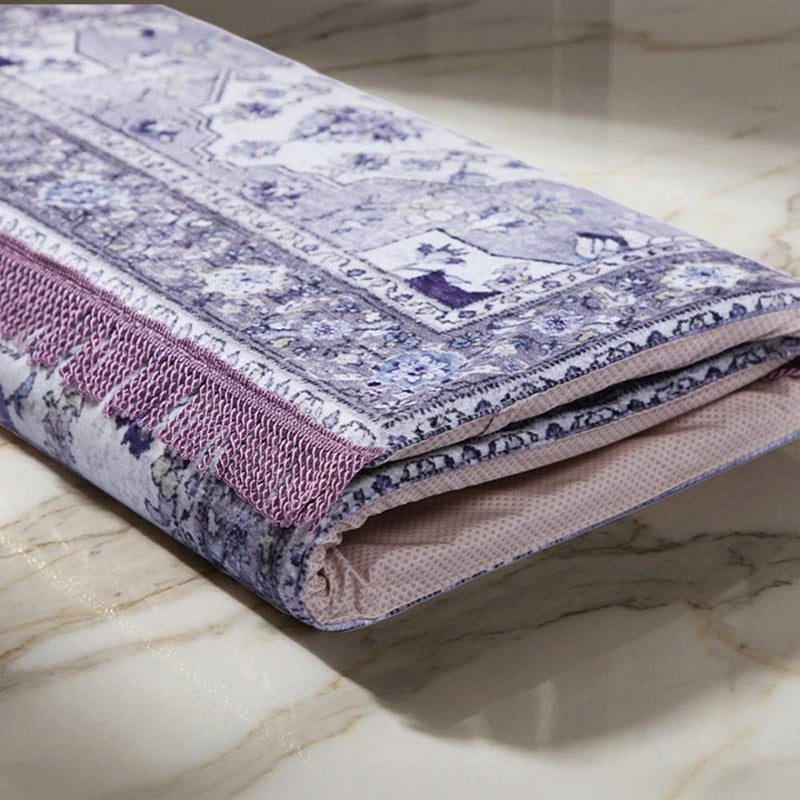 Melen Memory Foam Prayer Mat - Fajr - Gray - Cream - Image 3